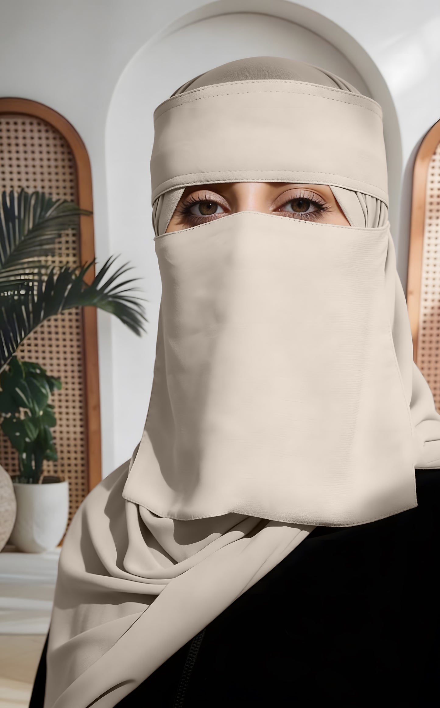 طقم عائشـ — نقاب + طرحة كبيرة (ألوان)
