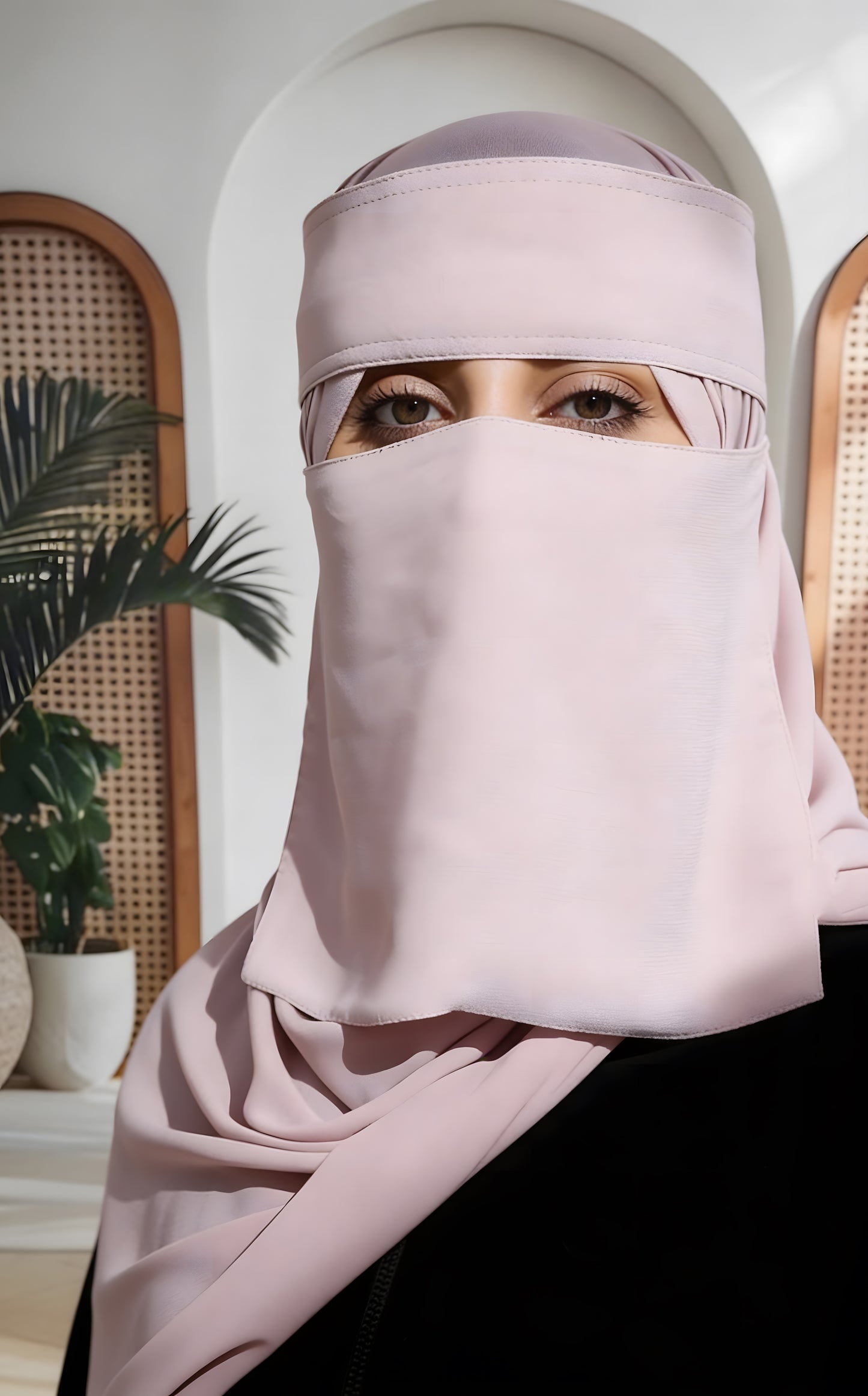 طقم عائشـ — نقاب + طرحة كبيرة (ألوان)