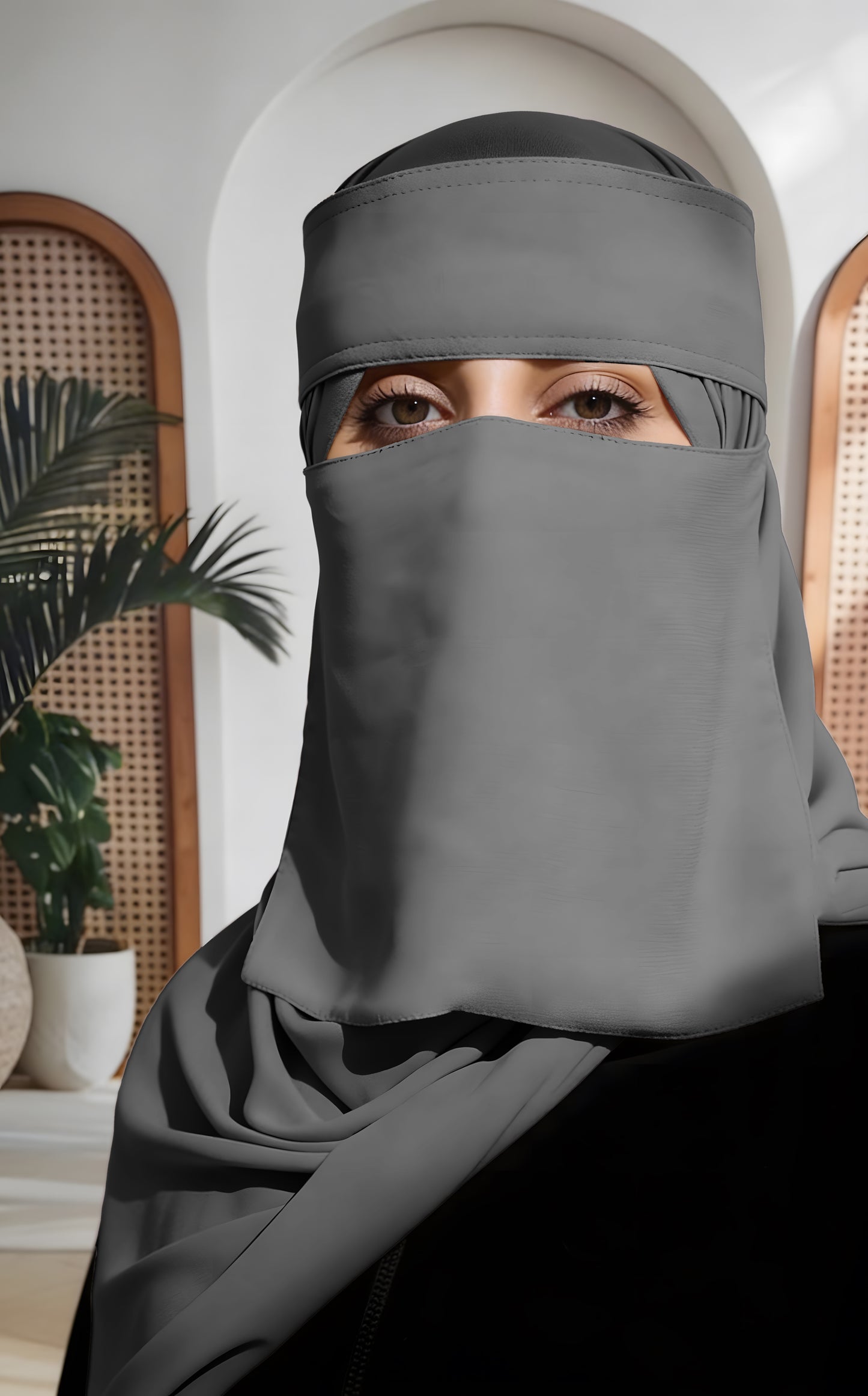 طقم عائشـ — نقاب + طرحة كبيرة (ألوان)