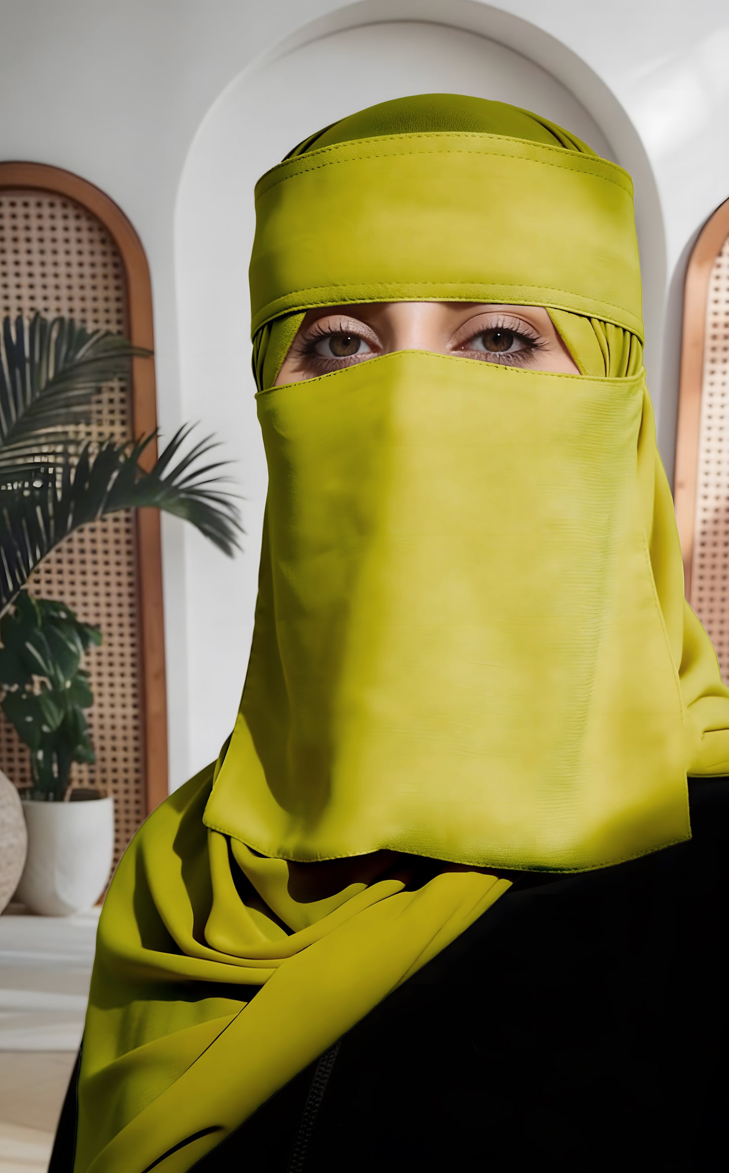طقم عائشـ — نقاب + طرحة كبيرة (ألوان)